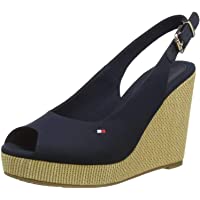 Tommy Hilfiger Iconic Elena Sling Back Wedge- Sandalias con Punta Abierta Mujer